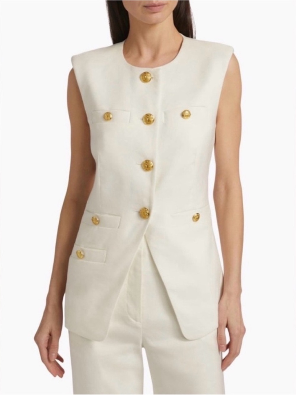 Veronica Beard Tamara Linen Vest - Picture 4 of 11